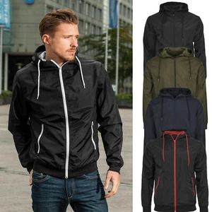 Chaqueta De Hombre Impermeable Con Capucha Para Viento Y Lluvia Talla S - 5XL - Imagen 1 de 12