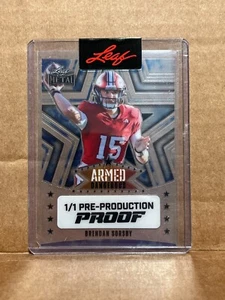 Brendan Sorsby 2024 Leaf Metal Football 1/1 Pre Production Proof - Bild 1 von 1
