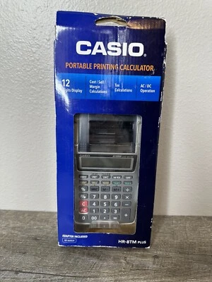NEW Casio Portable Printing Calculator HR-8TM Plus Printer Large Display Adapter - Image 1 of 3