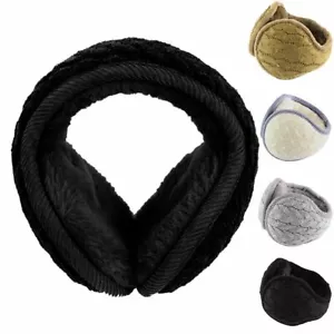 Women Men Ear Muffs Winter Ear Warmer Knitted Fur Earwarmer Behind the Head Band - Picture 1 of 15