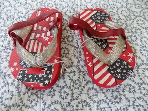 Patriotic Flip Flops ~ Size 6/7 Toddler Girls ~ New - Picture 1 of 1