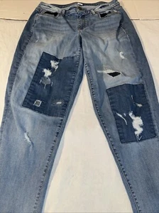 Lane Bryant Boyfriend Distressed Blue Jeans Ladies Size 16 Good Condition - Picture 1 of 10
