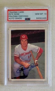 PETE ROSE Signed Reds 1985 Topps Renata Galasso PSA Encapsulated GEM MT 10 - Picture 1 of 3