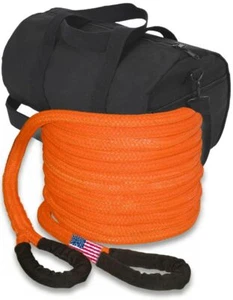 U.S. 1-1/4" X 30' "Safety Orange" Full-Size Rig RECOVERY Kinetic Rope w/ HD Bag - Foto 1 di 4