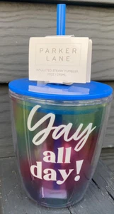NEW Parker Lane 10oz Double Wall Tumbler "Yay All Day” Cup Mug Insulated - Picture 1 of 3