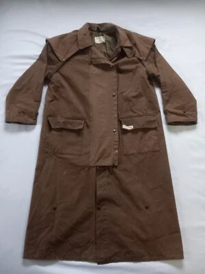 Outback Trading Company Brown Duster Jacket Low Rider Oilskin Cotton Coat SZ 40 - Image 1 of 4