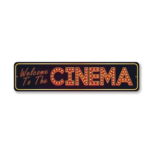 Letrero de metal de bienvenida al cine - Imagen 1 de 4