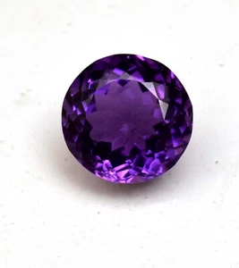 Pietra Preziosa Ametista Colore Viola Naturale Taglio Tondo 6,35 Ct Gemma Certificata - Foto 1 di 5
