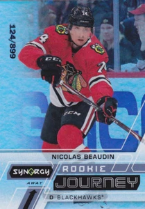 20/21 SYNERGY..NICOLAS BEAUDIN..ROOKIE JOURNEY../899..TARJETA # RJ-NB..BLACKHAWKS - Imagen 1 de 1