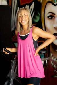 Just Breathe Open Back Tank - Hot Pink- S - Picture 1 of 6