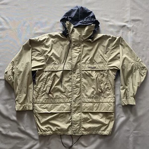 Timberland Weathergear Jacket Mens Small Green Full Zip Hood Rain Windbreaker - Picture 1 of 13