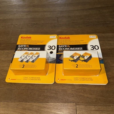 Kodak 30 Series Two Black And One Color Ink Cartridges for Select Kodak Inkjet - Image 1 of 4