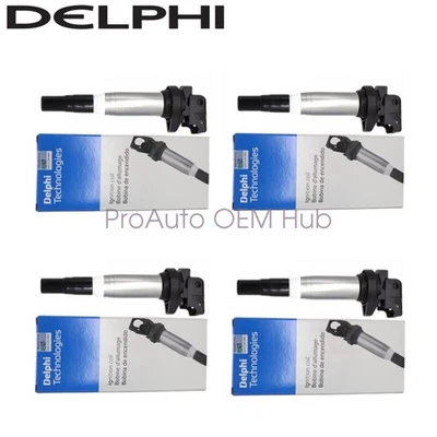 4x 12138657273 Delphi Ignition Coils OEM for BMW 320i 2005-2015 528i 2011-17 2.0 - Image 1 of 4