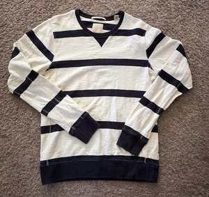 Scotch & Soda Pullover Crewneck Home Alone Sweater Herren Gr. M creme/marine - Bild 1 von 5