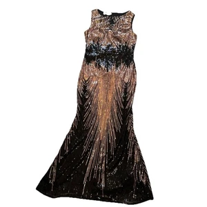Vestido largo Beauty Emily negro sin mangas de lentejuelas X-grande - Imagen 1 de 5