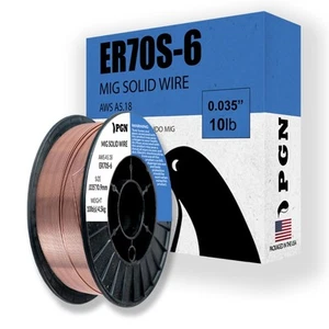 PGN Solid MIG Welding Wire - ER70S-6 .035 Inch - 10 Pound Spool - Mild Steel ... - Picture 1 of 5