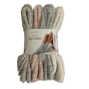 Lemon Plush Sock 4 Pack Women's One Size Fits All - Picture 1 of 4