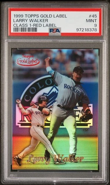 LARRY WALKER 1999 TOPPS GOLD LABEL RED LABEL CLASS 1 PARALLEL /100 PSA 9 POP 1 - Image 1 of 1