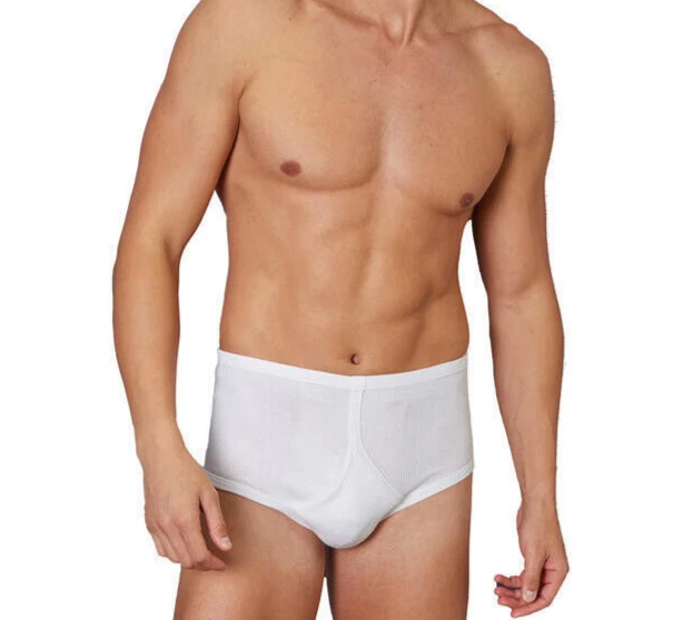 3 mutanda classica uomo ARTIGIANALE puro cotone a costina Tg 6 con apertura - Immagine 1 di 1