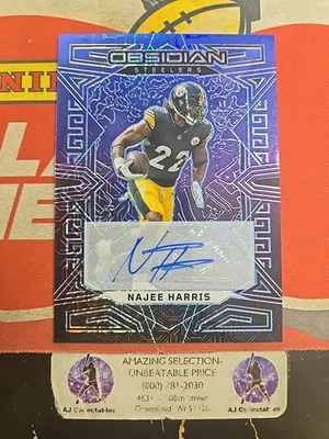 2023 Panini Obsidian Football Najee Harris 2/5 Ssp Purple Prizm Auto Card #84  - Image 1 of 3