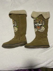 Ed Hardy 22" Stiefel Tiger Design Größe 9 Selten Y2K  - Bild 1 von 15
