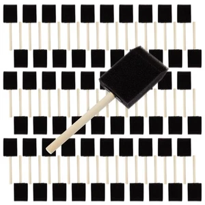 60 Pack of 2 Inch Foam Paint Brushes with Wooden Handles for Painting, Acryli... - Picture 1 of 9