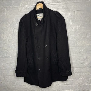 Abrigo negro Samuel Windsor England 100 % lana para hombre - talla 46 - Imagen 1 de 12