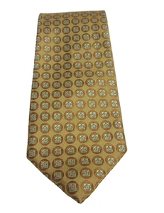 ROBERT TALBOTT Tie Best of Class NORDSTROM Gold Print Silk Hand Sewn NEW/Tag - Picture 1 of 6