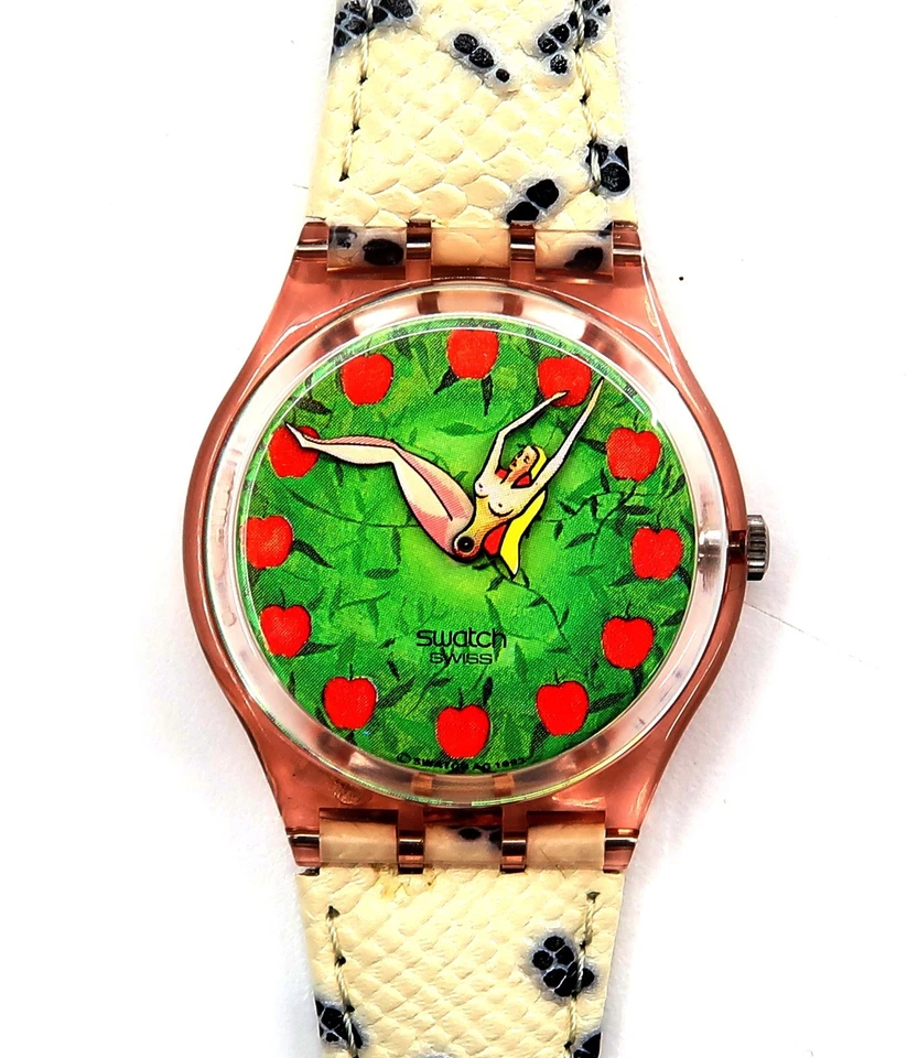 Swatch First GP108 1994 Standard Gents 34mm Leather Vintage Eve