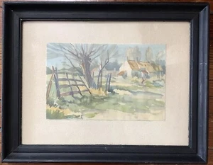 Roger Hebbelinck Watercolor Painting Framed Art Artist Signed Authentic Original - Picture 1 of 9