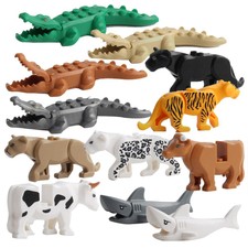 12pcs Krokodil Tiger Kuh Buildable Modell Kinder Tier Building Block Fit LEGO