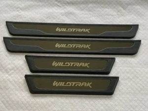 FORD RANGER T6 'WILDTRAK' (2012+) DOOR SILL SCUFF PLATES BLACK LOGO - RN002B - Picture 1 of 4