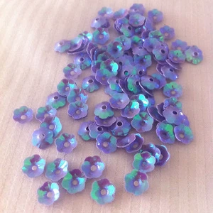 Sequins 6mm Lavender Purple AB Rainbow 1/4in Flower Bowl Cup Choose Pack Size - Picture 1 of 1