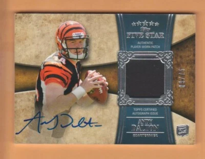 2011 Topps Five Star Patch Autograph #161 Andy Dalton 09/75 Jersey Auto Flat S/H - Image 1 of 2