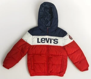 🇺🇸Levi's Boys Full Zip Puffer Jacket Size M 10-12 years Water Resistant Hooded - Picture 1 of 7