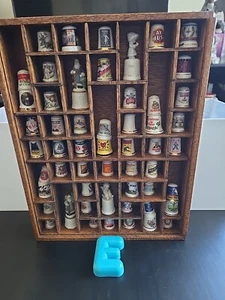 Lot Of 54 Thimbles Vintage - Ceramic & Porcelain - Shelf Included - - Picture 1 of 12