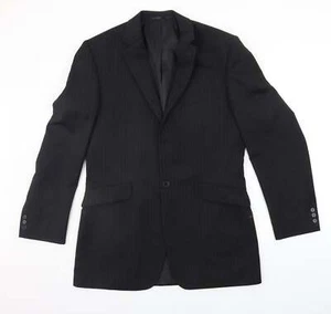 Chaqueta de traje Burton para hombre negra a rayas mezcla de poliéster talla L - Imagen 1 de 12