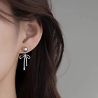 Imitation Pearl Bow Tie Pendant Earrings Electroplate Simple Earrings