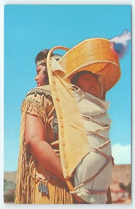 Postcard Indian Woman with Baby on Sun Shaded Cradle Board - Picture 1 of 2