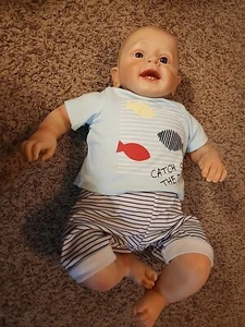 20" Ganzkörper Weich Reborn Baby Junge Lebensecht Silikon Vinyl & Stoff Neugeborene Puppe - Bild 1 von 9