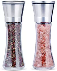 Salt and Pepper Grinder Set of 2 - Refillable Salt and Pepper Shakers Salt and P - Picture 1 of 7