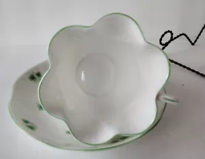 Vtg Crown Staffordshire England cup & saucer Shamrock Ireland unused c 1950's - Picture 1 of 9