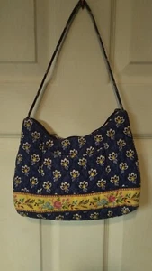 Vera Bradley Maison Molly Style Blue Yellow Floral Small Quilted Handbag Purse - Picture 1 of 16