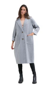 Women’s Italian Lagenlook Soft Oversize Coat Front Pocket Long Loose Coat. - Picture 1 of 14