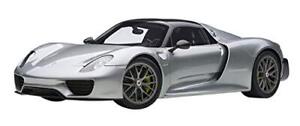 AUTOart Porsche 918 Spyder Weissach Package Silver Metallic Die-cast Model Car