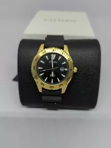 Citizen Quartz BI1043-01E Mens WR100 Watch Brand New Black Gold - Picture 1 of 6