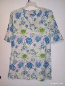 Gretchen Scott Designs Turtle Print Swimsuit Cover Tunic Style Shirt Dress Small - Picture 1 of 9