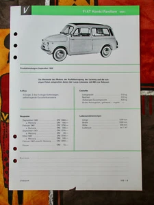 Fiat 500 Kombi Familiare ab 60 VW Gebrauchtwagenberater Prospektblatt Original - Bild 1 von 2
