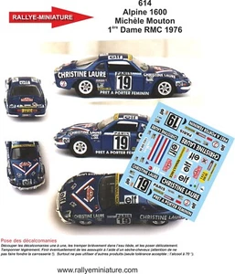 DECALS 1/16 REF 0614 ALPINE RENAULT A110 MOUTON RALLYE MONTE CARLO 1976 RALLY - Foto 1 di 1