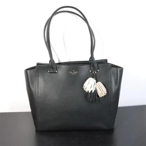 Kate Spade Palmer Drive Malika Schultertasche schwarz genarbtes Leder mit Quaste - Bild 1 von 10